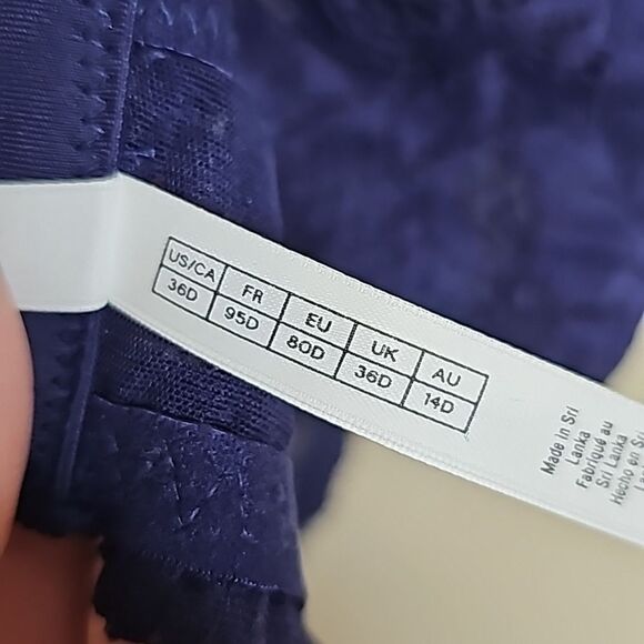 NWT Le Mystere Lace Allure Longline convertible underwire bra 36D Blue - Picture 8 of 9